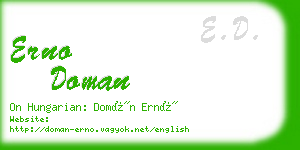 erno doman business card